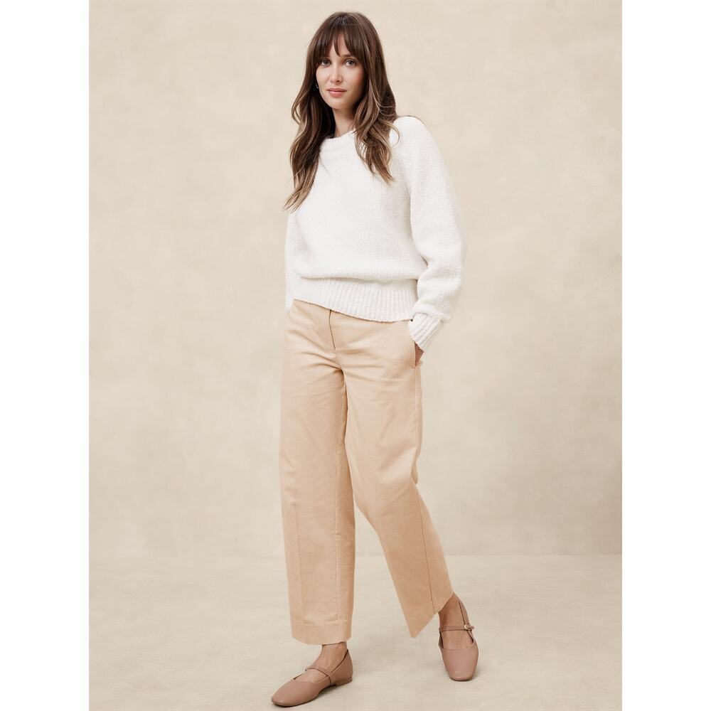 Banana Republic Pants Women's 8 Cream Corduroy Straight Trousers Pockets